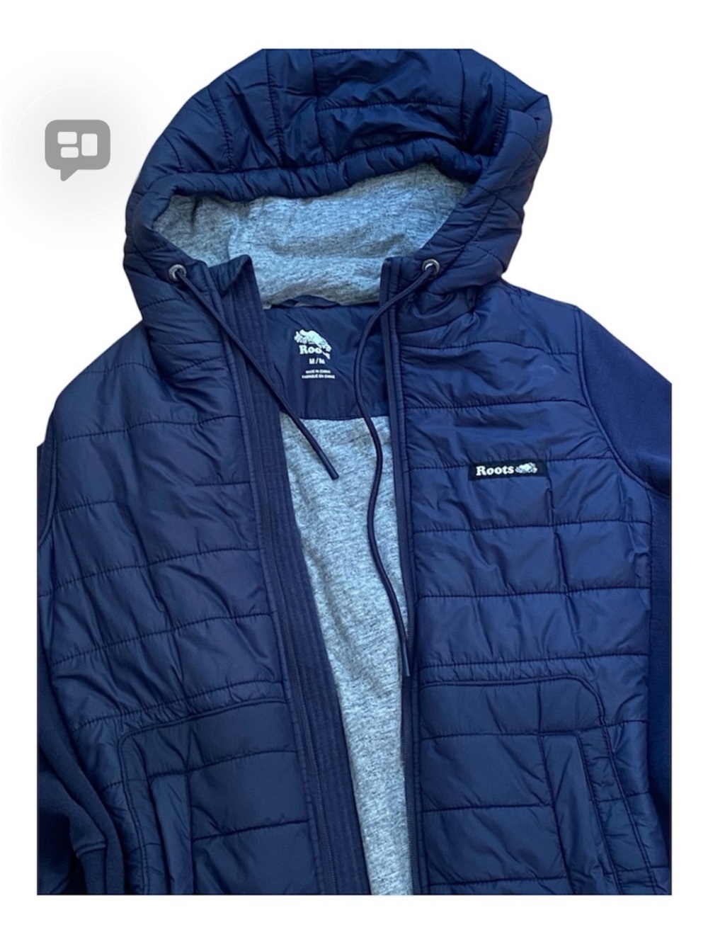 Roots Navy Hooded Quilted Puffer Jacket